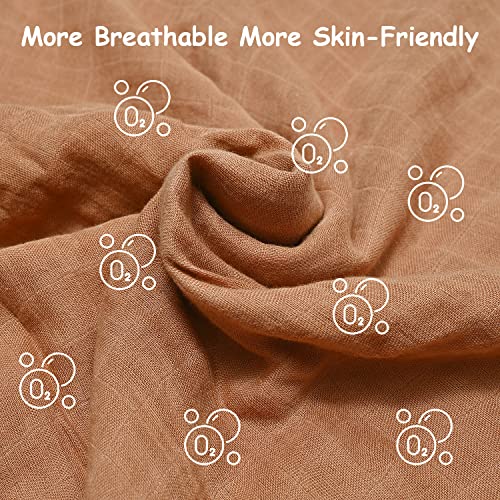 Baby Muslin Swaddle Blankets - Baby Swaddle Blanket for Baby Girl and Baby Boy, Soft Organic Bamboo Cotton Muslin Blanket, Light Breathable, Swaddle Wrap Receiving, 2 Pack, 47 x 47 Inches