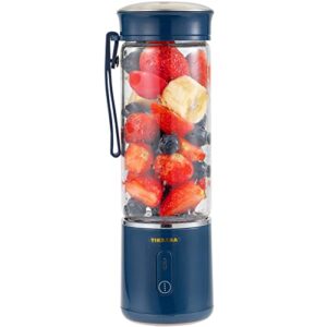 tikbaba personal size blender for smoothies and shakes, portable bottle with a strap for on the go(dark blue)