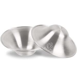 the original silver nursing cups - nipple shields for nursing newborn, newborn breastfeeding essentials must haves for soothe and protect your nursing nipples - 925 silver (regular size)