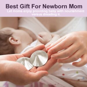 The Original Silver Nursing Cups - Nipple Shields for Nursing Newborn, Newborn Breastfeeding Essentials Must Haves for Soothe and Protect Your Nursing Nipples - 925 Silver (Regular Size)