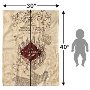 Harry Potter Soft Fleece Baby Blanket for Infant Toddler, All Season Cozy Crib Throw 30"x40" Folded Map