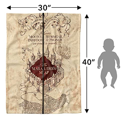 Harry Potter Soft Fleece Baby Blanket for Infant Toddler, All Season Cozy Crib Throw 30"x40" Folded Map