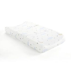 lush decor goodnight little moon soft & plush changing pad cover, 32" x 16" x 5", blue