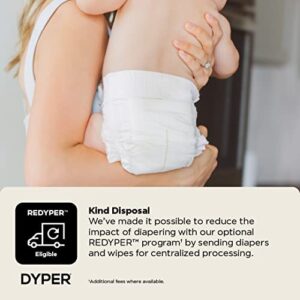 DYPER Viscose from Bamboo Baby Diapers Size 4 | Honest Ingredients | Cloth Alternative | Day & Overnight | Made with Plant-Based* Materials | Hypoallergenic for Sensitive Skin, Unscented