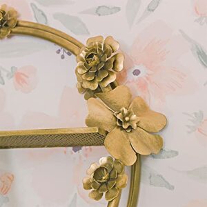 Crane Baby Nursery Décor, Brass Shelving Wall Décor for Boys and Girls, Flower, 20.5” x 20.5” x 6"