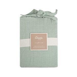 Crane Baby Fitted Sheet, Soft Cotton Fitted Sheet for Cribs and Nurseries, Evergreen, 28”w x 52”h x 9”d