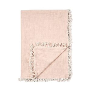 crane baby muslin swaddle blanket, soft cotton lightweight nursery and stroller blanket for baby boys & girls, desert rose, 30" x 40"