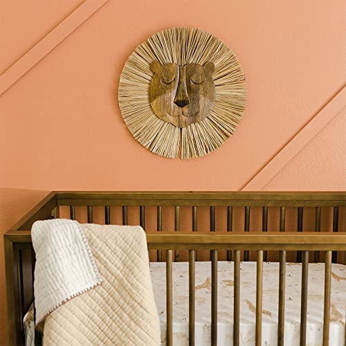 Crane Baby Safari Nursery and Toddler Room Décor, Wooden Animal Wall Décor for Boys and Girls, Lion, 21" x 21"