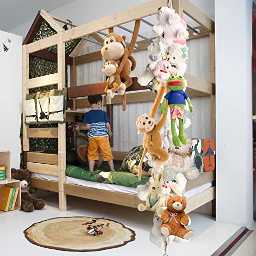 2 Pack Boho Toy Storage Chain Hanging Stuffed Animal Storage Chain with Clips, 79" Animal Toy Holder for Stuffed Animal Display Chain Macrame Wall Toy Storage Decor