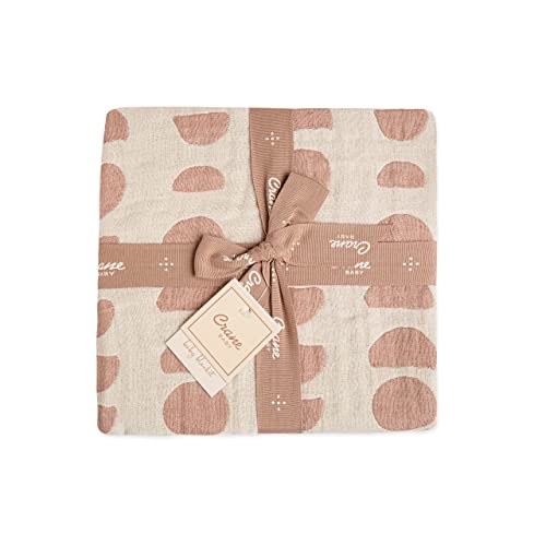 Crane Baby Blanket, Soft Cotton Jacquard Nursery and Stroller Blanket for Boys and Girls, Copper Moon Phase, 30” x 40”