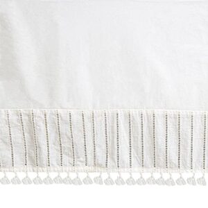 crane baby wrap around bed skirt for crib, cotton crib skirt for boy's and girl's nursery, white, 28”w x 52”h x 16”d