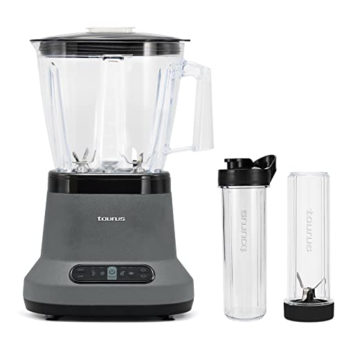 Taurus| Blaze| Maximun power per two| 80 Oz Jar| 4 presets functions| Powerful 1500 W| 2 motors| 2 times more durable| Blender and 2 bottles 2 go!|