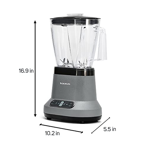 Taurus| Blaze| Maximun power per two| 80 Oz Jar| 4 presets functions| Powerful 1500 W| 2 motors| 2 times more durable| Blender and 2 bottles 2 go!|