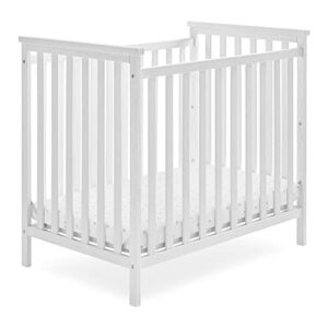 delta children middleton mini crib with 2.75-inch mattress - greenguard gold certified, textured white