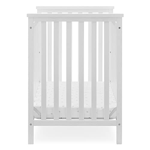 Delta Children Middleton Mini Crib with 2.75-Inch Mattress - Greenguard Gold Certified, Textured White