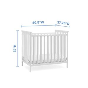 Delta Children Middleton Mini Crib with 2.75-Inch Mattress - Greenguard Gold Certified, Textured White