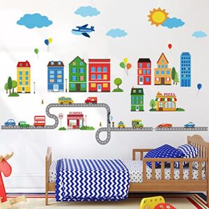 decalmile construction city wall stickers transportation car vehicles wall decals baby nursery children's bedroom playroom wall decor