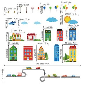 decalmile Construction City Wall Stickers Transportation Car Vehicles Wall Decals Baby Nursery Children's Bedroom Playroom Wall Decor