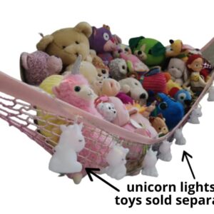 MiniOwls Storage Hammock Stuffed Toys Organizer - Fits 20-30 Plush Animals. Great Mermaid Gift for Girls. Instead of Bins and Toy Chest – Displays Teddies Easily. (Unicorn, Large (Pack of 1)