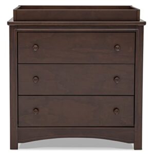 delta children perry 3 drawer dresser with changing top, greenguard gold certified, walnut espresso