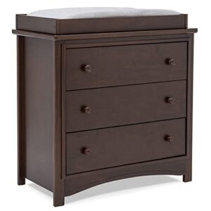 Delta Children Perry 3 Drawer Dresser with Changing Top, Greenguard Gold Certified, Walnut Espresso