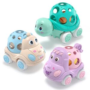 beandge baby car toys, babies toy cars for baby boy, girl rattle & roll truck for infant boys toddler girls, push and go trucks for 1 2 year old, preschool learning gift for toddlers infants 18 months