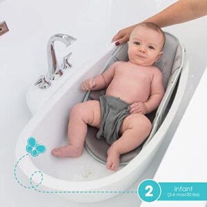 Summer® My Size™ Tub 4-in-1 Modern Bathing System - for Ages 0-24 Months – Baby Bathtub Includes Soft Support, Pull-Down Sprayer and Removable Water Tank, Rinse and Pour Cups, and Drain Plug