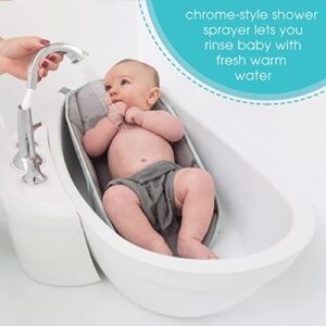 Summer® My Size™ Tub 4-in-1 Modern Bathing System - for Ages 0-24 Months – Baby Bathtub Includes Soft Support, Pull-Down Sprayer and Removable Water Tank, Rinse and Pour Cups, and Drain Plug