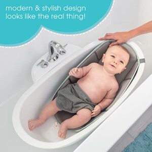 Summer® My Size™ Tub 4-in-1 Modern Bathing System - for Ages 0-24 Months – Baby Bathtub Includes Soft Support, Pull-Down Sprayer and Removable Water Tank, Rinse and Pour Cups, and Drain Plug