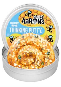 crazy aaron's trendsetters putty playset - honey hive - clear putty with hidden pieces - non-toxic, never dries out