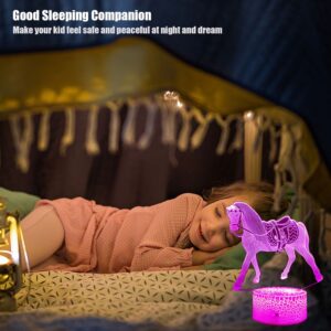 Horse Gifts Night Lights for Kids with Remote & Smart Touch Horse Lamp for Kids Room Decor 16 Colors Changing Dimmable Horse Toys 1 2 3 4 5 6 7 8 Year Old Boy Girl Gifts(Horse)