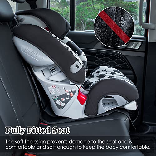 Siivton Car Seat Protector Seat Protector for Child Car Seat Seat Cushion for Leather and Fabric Seats, 2 Mesh Pockets, Non-Slip Backing, Carseat Protectors for Vehicles, Baby, Pets (2 Pack)