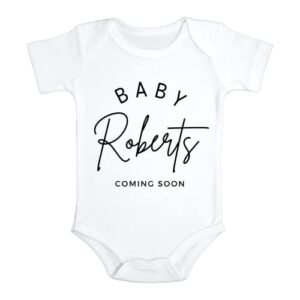 custom baby onesie announcement 0-3 months white