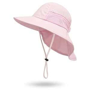 baby sun protection hat for infant toddlers boys girls upf 50+ sunhat for outdoor beach swim (2-6 t, pink)