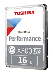 toshiba x300 pro 16tb high workload performance for creative professionals 3.5-inch internal hard drive – up to 300 tb/year workload rate cmr sata 6 gb/s 7200 rpm 512 mb cache - hdwr51gxzstb