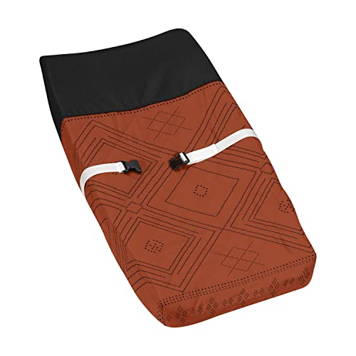 Sweet Jojo Designs Tribal Boho Dot Boy or Girl Baby Nursery Changing Pad Cover - Rust Orange and Black Woodland Bohemian Southwest Geometric Arrow Gender Neutral Aztec Mud Cloth