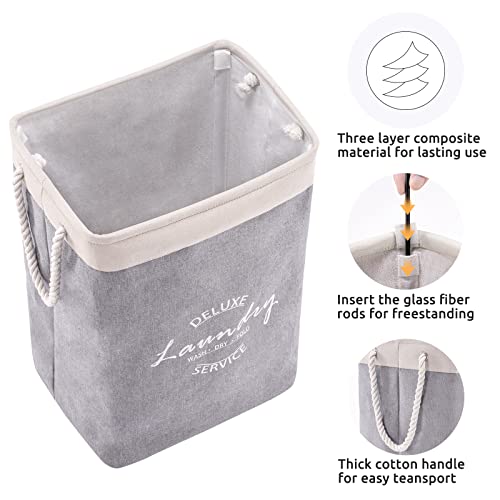 Fiona's magic 75L Large Laundry Hamper Basket with Detachable Brackets and Handle, Collapsible Storage Basket for Bedroom, Bathroom Clothing and Toys Organization, Grey