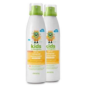 babyganics spf 50 kids mineral sunscreen continuous spray, totally tropical | uva uvb protection | octinoxate & oxybenzone free | water resistant, 6 ounce (pack of 2)