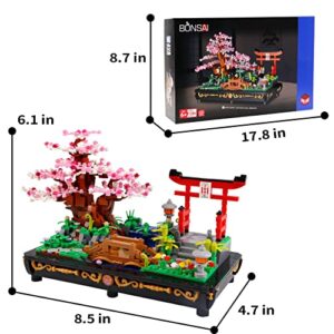 Cherry Blossom Bonsai Tree Building Sets,Japanese Style Sakura Tree Mini Building Blocks(1286 PCS),Enjoy Your Own Beautiful Display Show,Meaningful Bonsai Tree kit Present for Kids and Adults