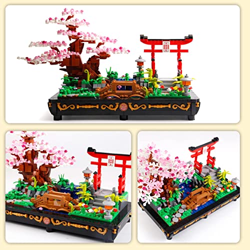 Cherry Blossom Bonsai Tree Building Sets,Japanese Style Sakura Tree Mini Building Blocks(1286 PCS),Enjoy Your Own Beautiful Display Show,Meaningful Bonsai Tree kit Present for Kids and Adults