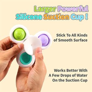 3PCS Suction Cup Pop up Fidget Spinner Toys for 1 2 Year Old Boys and Girls Baby 12-18 Months|1st Birthday Gifts Sensory Bath Toys for Toddler 1-3