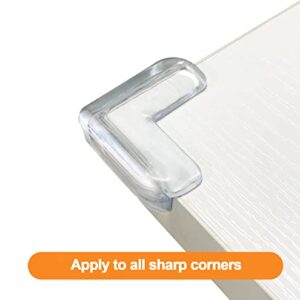 HOMREALM Baby Proofing 12 Pack Corner Guards Furniture Corner & Edge Safety Bumpers Corner Covers Protectors Baby Proof Bumper & Cushion to Cover Sharp Furniture & Table Edges (L Shape)