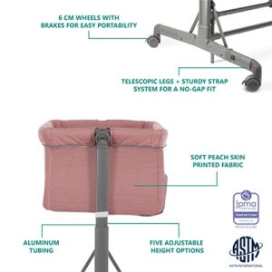 Dream On Me Zimal Bassinet and Bedside Sleeper in Pink, Lightweight and Portable Baby Bassinet, Breathable Mesh Panels, Easy to Fold and Carry Travel Bassinet, JPMA Certified