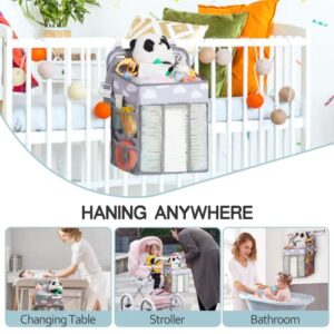 mloong Diaper Caddy, Hanging Diaper Organizer for Changing Table Crib, Baby Storage Organizer Diaper Stacker Gift for Newborn Baby Mom Essentials Nursery Diaper Organizer