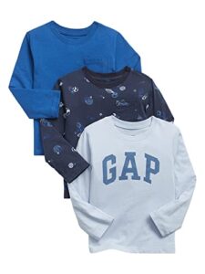 gap baby boys long sleeve tee t shirt, solid imperial blue, 3-6 months us