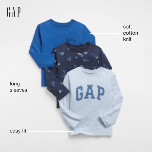 GAP Baby Boys Long Sleeve Tee T Shirt, Solid Imperial Blue, 3-6 Months US