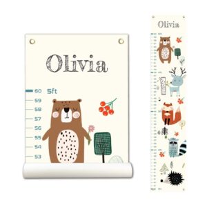 personalized kids canvas growth chart, height chart, growth chart banner
