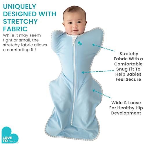 Love to Dream Swaddle UP Organic Lite 0.2 TOG, Stardust, Small, 8-13 lbs, Better Sleep, Allow Baby to Sleep in Their Preferred Arms Up Position for Self-Soothing, Snug Fit Calms Startle Reflex