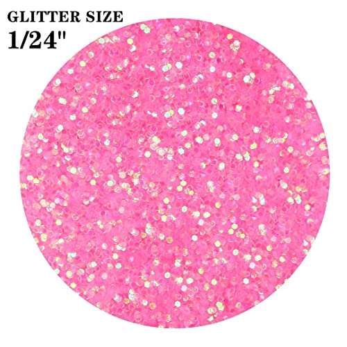 TORC Iridescent Hot Pink Chunky Glitter 1 Pound 16 OZ Glitter for Resin Crafts Tumblers Cosmetic Makeup Nail Art Festival Decoration