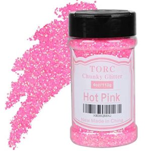 torc iridescent hot pink chunky glitter 4 oz glitter for resin crafts tumblers cosmetic makeup nail art festival decoration